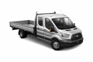 Ford Transit Dropside van with crew cab front view