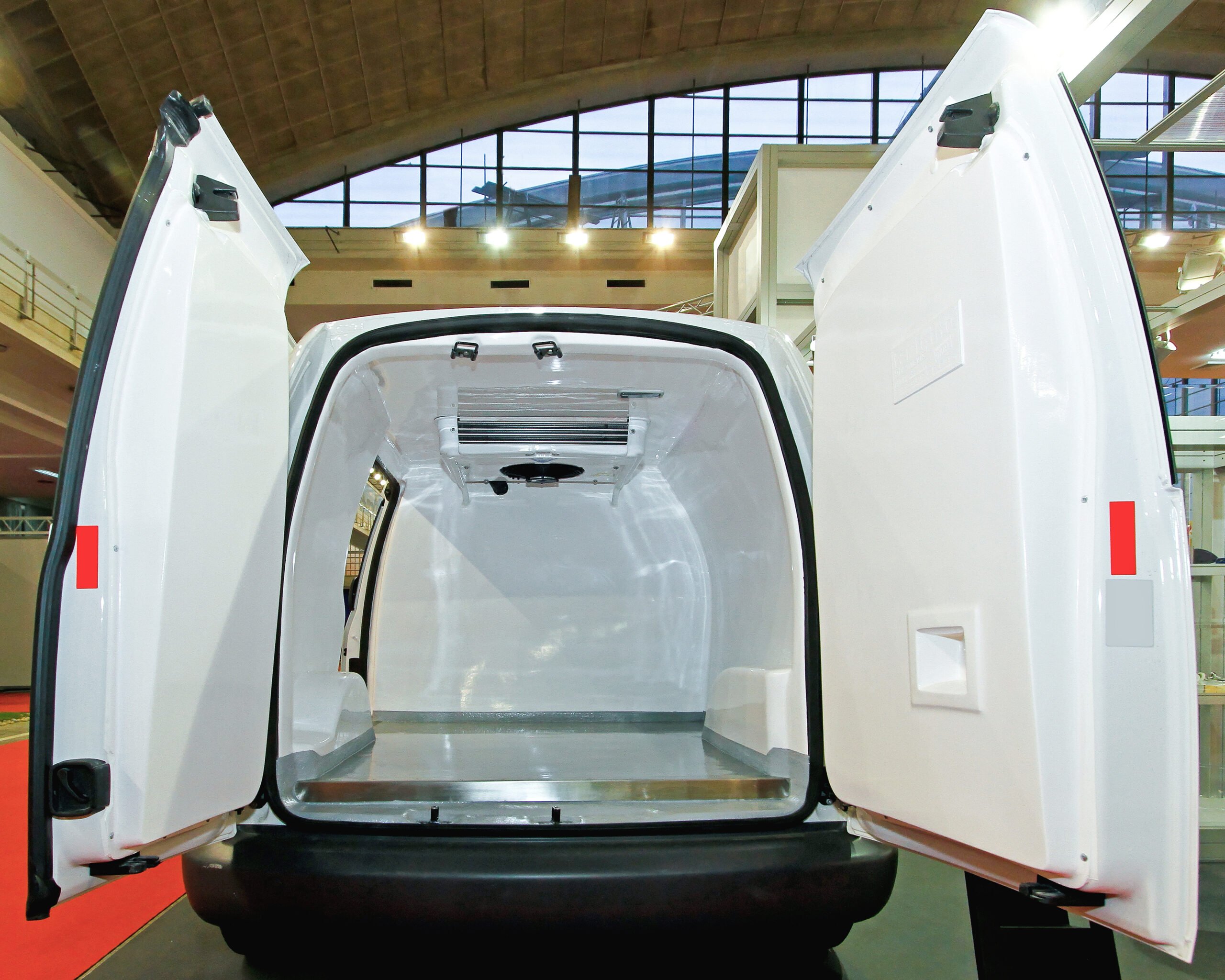 Photo of a refrigerated van with back doors open