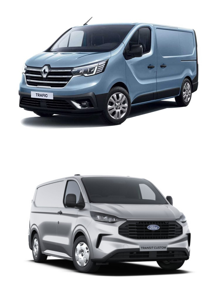 Renault Trafic and Ford Transit Custom panel vans