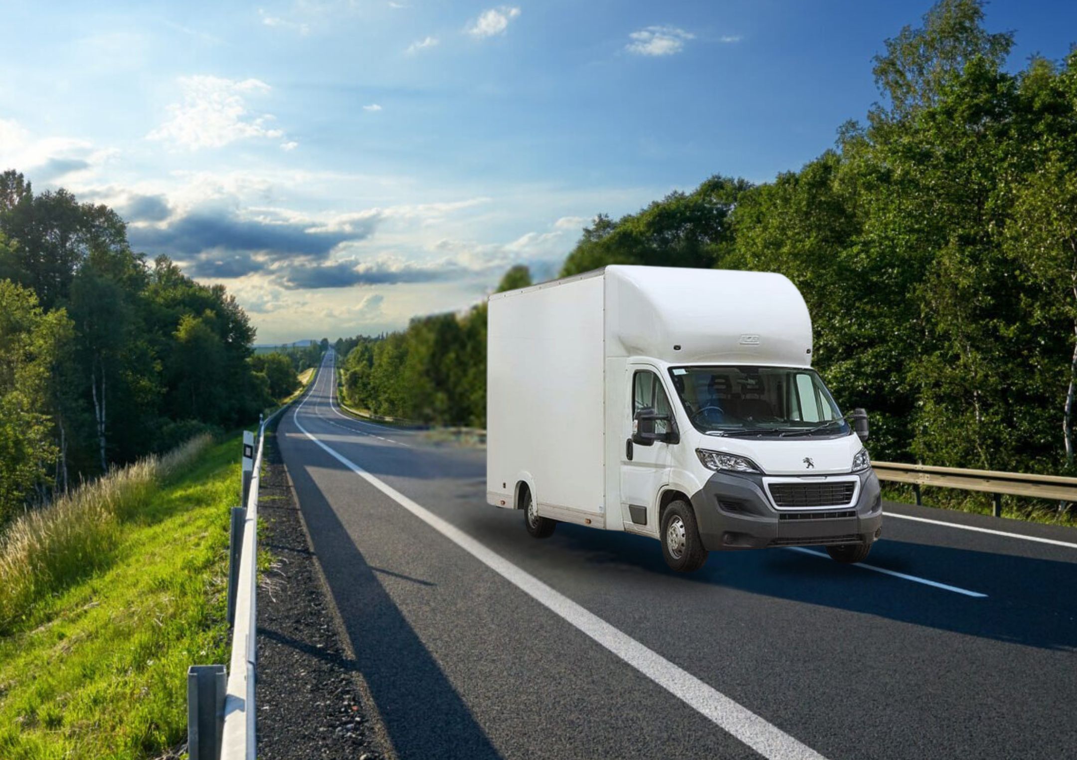 Luton van on the road