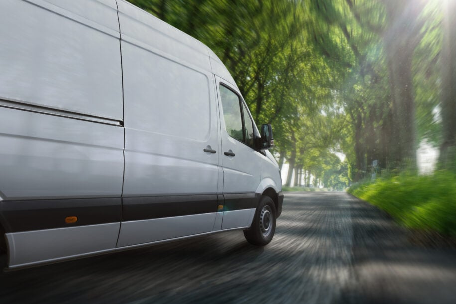 Delivery,Van,On,Highway