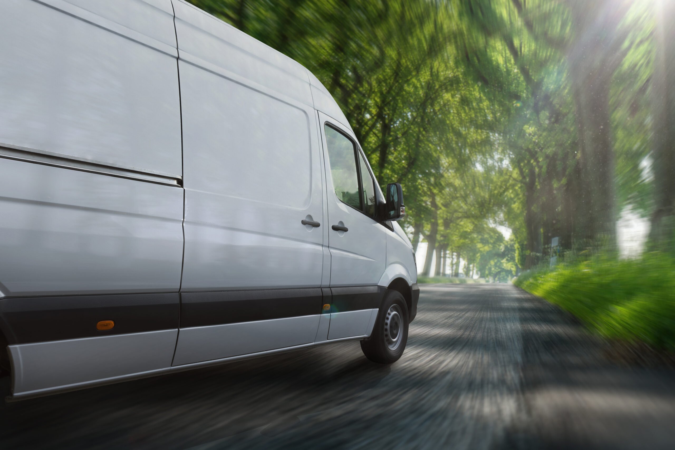 Delivery,Van,On,Highway