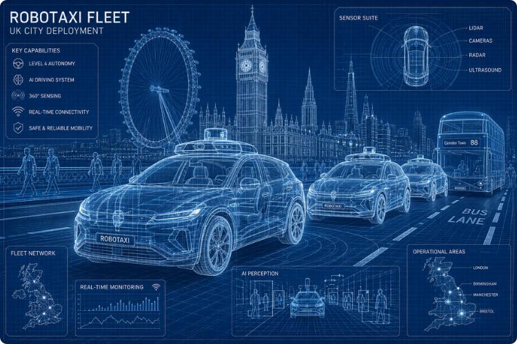 Robotaxi fleet in London blueprint